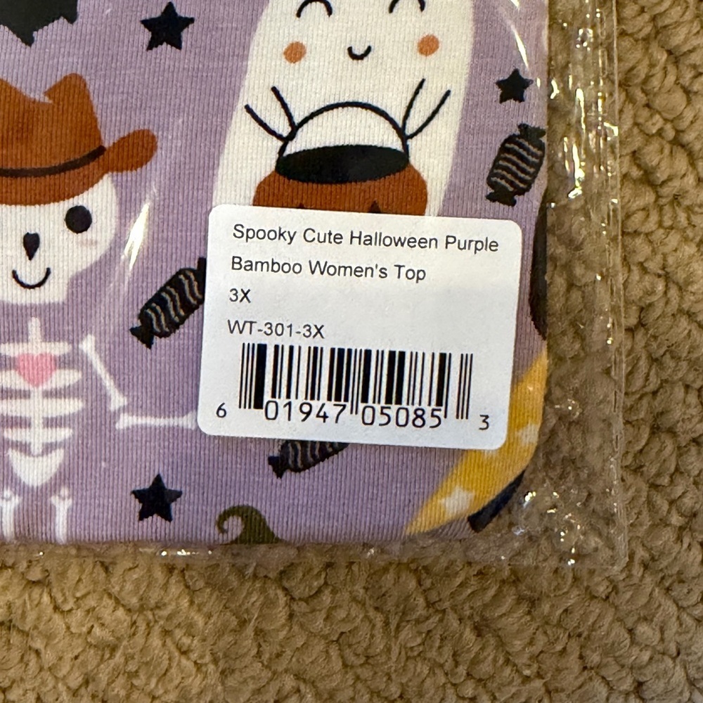 Emerson and friends spooky cute purple pajama top long sleeve pajama top bamboo - Picture 3 of 5